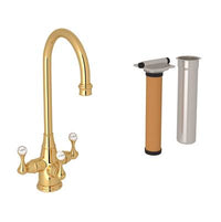 Perrin & Rowe U.KIT1220LS-EG-2 - Georgian Era™ Three Handle Bar/Food Prep Filter Kitchen Faucet Kit