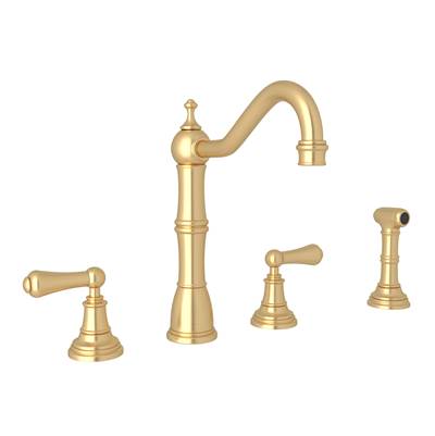 Perrin & Rowe U.4776L-SEG-2 - Edwardian™ Two Handle Kitchen Faucet With Side Spray