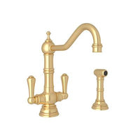 Perrin & Rowe U.4766SEG-2 - Edwardian™ Two Handle Kitchen Faucet With Side Spray
