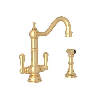 Perrin & Rowe U.4766SEG-2 - Edwardian™ Two Handle Kitchen Faucet With Side Spray