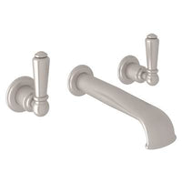 Perrin & Rowe U.3560L-STN/TO-2 - Edwardian™ Wall Mount Lavatory Faucet Trim With U-Spout