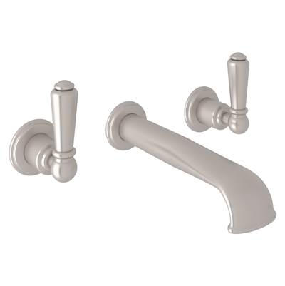Perrin & Rowe U.3560L-STN/TO-2 - Edwardian™ Wall Mount Lavatory Faucet Trim With U-Spout