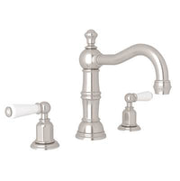 Perrin & Rowe U.3720L-STN-2 - Edwardian™ Widespread Lavatory Faucet With Column Spout