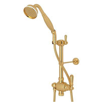 Perrin & Rowe U.5373NLS-EG - Riser Diverter, Handshower, Handshower Holder, Hose and 8" Thermostatic Outlet