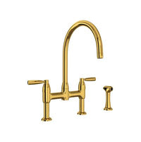 Perrin & Rowe U.4273LS-ULB-2 - Holborn™ Bridge Kitchen Faucet With C-Spout and Side Spray