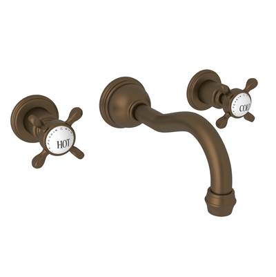 Perrin & Rowe U.3791X-EB/TO-2 - Edwardian™ Wall Mount Lavatory Faucet Trim With Column Spout