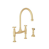 Perrin & Rowe U.4718X-SEG-2 - Georgian Era™ Bridge Kitchen Faucet With Side Spray