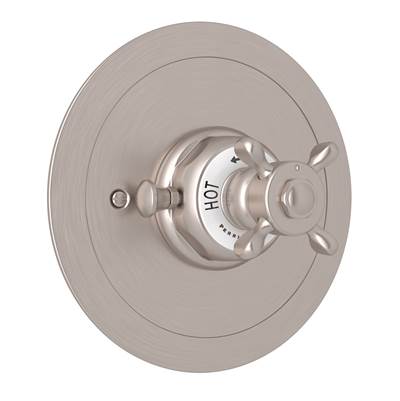 Perrin & Rowe U.5566X-STN/TO - Edwardian™ 3/4" Round Thermostatic Trim Without Volume Control