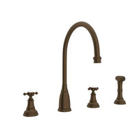 Perrin & Rowe U.4735X-EB-2 - Georgian Era™ Two Handle Kitchen Faucet With Side Spray