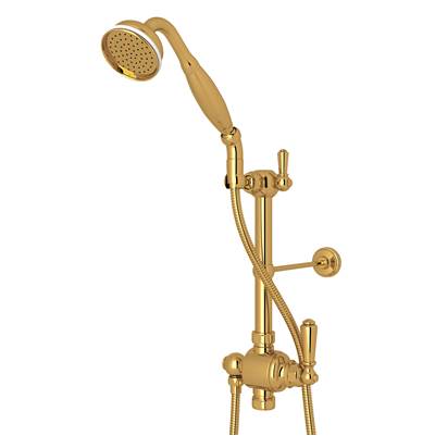 Perrin & Rowe U.5373NLS-ULB - Riser Diverter, Handshower, Handshower Holder, Hose and 8" Thermostatic Outlet