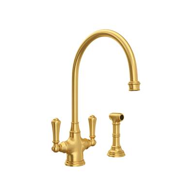 Perrin & Rowe U.4710ULB-2 - Georgian Era™ Two Handle Kitchen Faucet With Side Spray