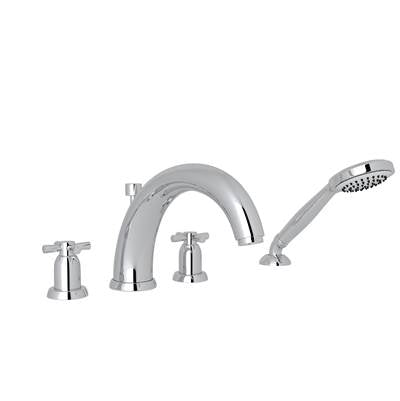 Perrin & Rowe U.3849X-APC - Holborn™ 4-Hole Deck Mount Tub Filler With U-Spout