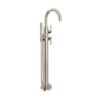 Perrin & Rowe U.3990LS-PN/TO - Holborn™ Single Hole Floor Mount Tub Filler Trim With C-Spout