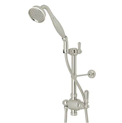 Perrin & Rowe U.5373NLS-PN - Riser Diverter, Handshower, Handshower Holder, Hose and 8" Thermostatic Outlet