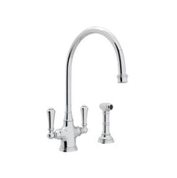 Perrin & Rowe U.4710APC-2 - Georgian Era™ Two Handle Kitchen Faucet With Side Spray
