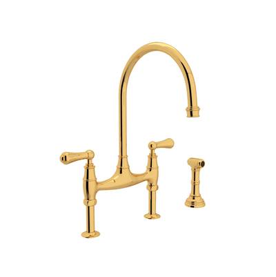 Perrin & Rowe U.4719L-EG-2 - Georgian Era™ Bridge Kitchen Faucet With Side Spray