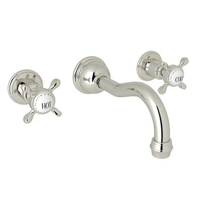 Perrin & Rowe U.3791X-PN/TO-2 - Edwardian™ Wall Mount Lavatory Faucet Trim With Column Spout