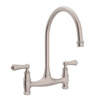 Perrin & Rowe U.4791L-STN-2 - Georgian Era™ Bridge Kitchen Faucet Without Unions