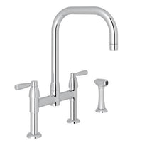 Perrin & Rowe U.4279LS-PN-2 - Holborn™ Bridge Kitchen Faucet With U-Spout and Side Spray