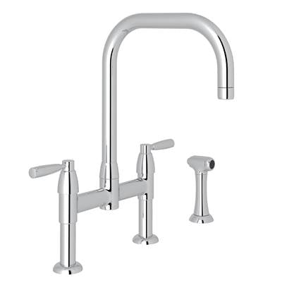 Perrin & Rowe U.4279LS-PN-2 - Holborn™ Bridge Kitchen Faucet With U-Spout and Side Spray