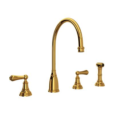 Perrin & Rowe U.4736L-ULB-2 - Georgian Era™ Two Handle Kitchen Faucet With Side Spray