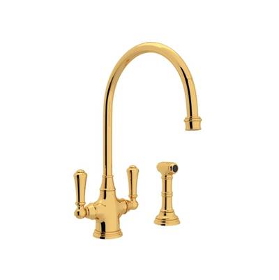 Perrin & Rowe U.4710EG-2 - Georgian Era™ Two Handle Kitchen Faucet With Side Spray