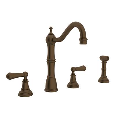 Perrin & Rowe U.4776L-EB-2 - Edwardian™ Two Handle Kitchen Faucet With Side Spray