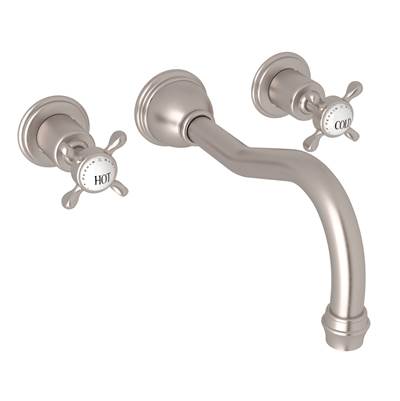 Perrin & Rowe U.3781X-STN/TO - Edwardian™ Wall Mount Tub Filler Trim With Column Spout