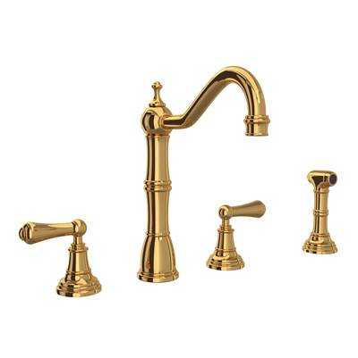 Perrin & Rowe U.4776L-ULB-2 - Edwardian™ Two Handle Kitchen Faucet With Side Spray