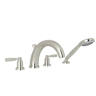 Perrin & Rowe U.3848LS-PN - Holborn™ 4-Hole Deck Mount Tub Filler With U-Spout