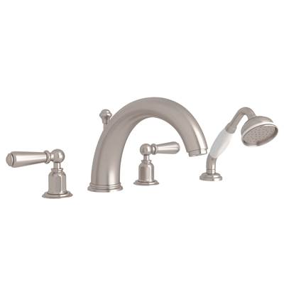 Perrin & Rowe U.3248L-STN - Edwardian™ 4-Hole Deck Mount Tub Filler