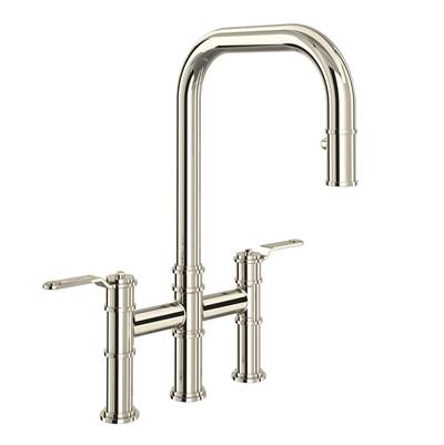 Perrin & Rowe U.4551HT-PN-2 - Armstrong™ Pull-Down Bridge Kitchen Faucet With U-Spout