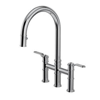 Perrin & Rowe U.4549HT-APC-2 - Armstrong™ Pull-Down Bridge Kitchen Faucet With C-Spout