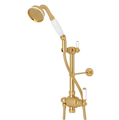 Perrin & Rowe U.5373NEG - Riser Diverter, Handshower, Handshower Holder, Hose and 8" Thermostatic Outlet