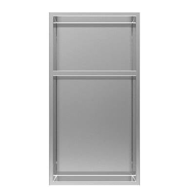 Rubi RNK24T-IB - Nikia Recessed Niche 24'' With Shelf Br. Inox