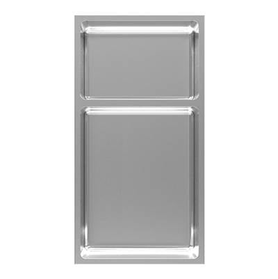 Rubi RNK24TR-IB - Nikia Recessed Niche 24'' Radius Corn. & Shelf Br. Inox
