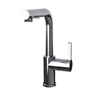 Rubi RLO91D2ELCC - Loft Kitchen Faucet Round Body ''L'' Spout 2 Jets Hand Spray Chrome