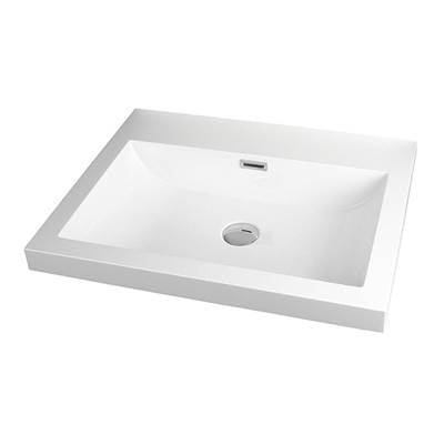 Rubi RTO580SBL - Slim Countertop White Basin With Overflow