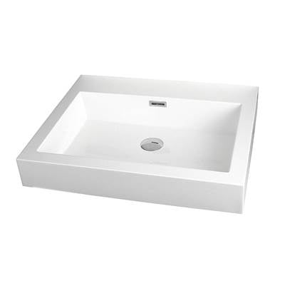 Rubi RTO584FBL - Countertop Basin 4 Sides Finish With Overflow White