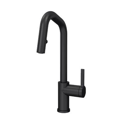 Rubi RLO91D2ERBK - Loft Kitchen Faucet Round Body ''L'' Spout 2 Jets Hand Spray Matte Black