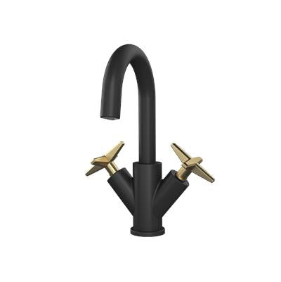 Rubi RLX11WDBKOR - Lexa Single Hole Basin Faucet Without Drain Matte Black - Brushed Gold