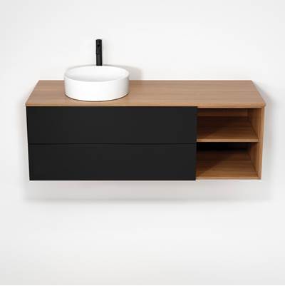 Rubi RHS1400LK01NO-MBK - Haus Cabinet/Laminate Top/Without Legs Set No+Mbk