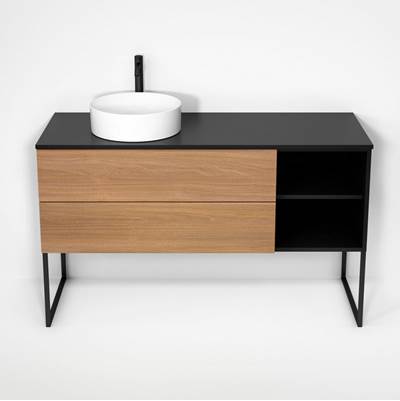 Rubi RHS1400LKU01MBK-NO - Haus Cabinet/Laminate Top/U Legs Set Mbk+No