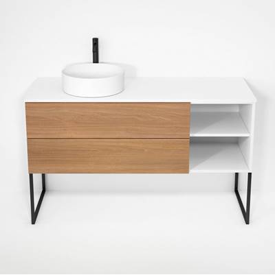 Rubi RHS1400LKU01MBL-NO - Haus Cabinet/Laminate Top/U Legs Set Mbl+No