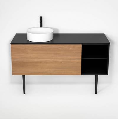 Rubi RHS1400LKV01MBK-NO - Haus Cabinet/Laminate Top/Cone Legs Set Mbk+No