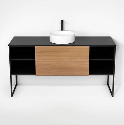 Rubi RHS1600KU01MBK-NO - Haus Cabinet/Laminate Top/U Legs Set Mbk+No