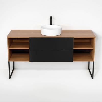 Rubi RHS1600KU01NO-MBK - Haus Cabinet/Laminate Top/U Legs Set No+Mbk
