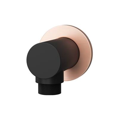 Rubi RA100BKU - Round Slip-On Water Outlet Matte Black/Brushed Copper