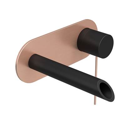 Rubi RKR17BKU - Kronos W-Mounted Basin Faucet Matte Black/Brushed Copper