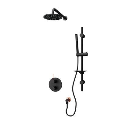 Rubi RKR811BKU - Kronos 1/2'' Therm. Shower Set 2 Way Div. Xvtr69R Black And Copper